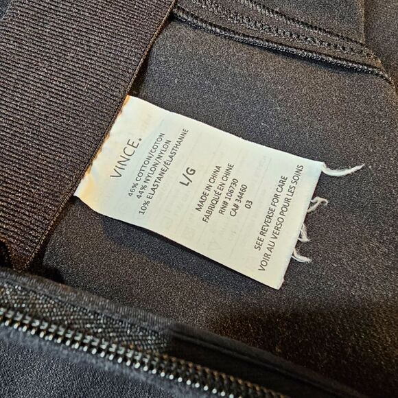 Vince Stretch Skinny Ankle Slit High Rise Black Pants Large - Picture 5 of 9